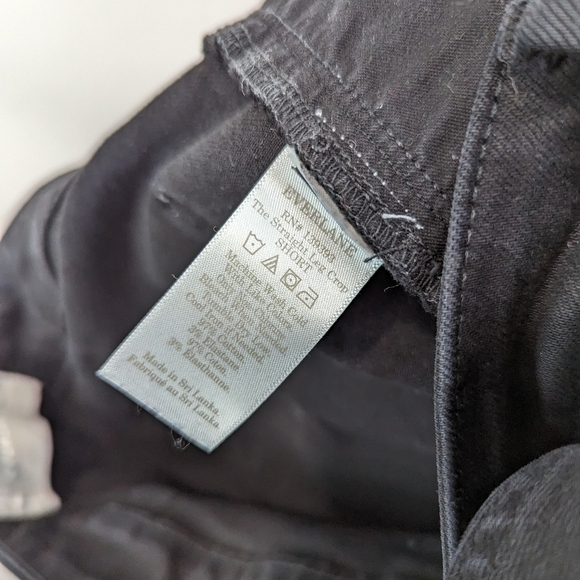 Everlane Pant The Straight Leg Crop Washed Black High Rise Stretch Ankle NEW - Picture 11 of 14